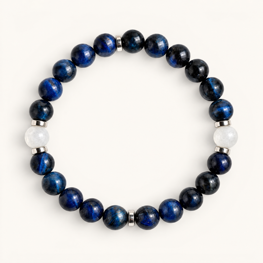 Blue Tiger's Eye & White Jade 'Brilliance' Bracelet