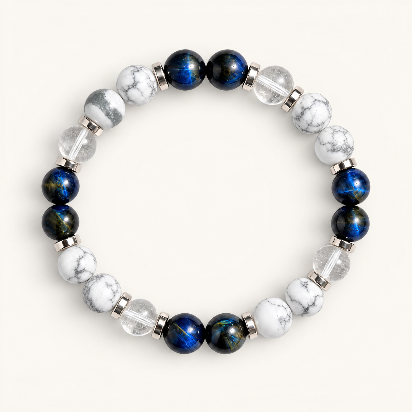 Blue Tiger's Eye & Clear Quartz 'Stillness' Bracelet
