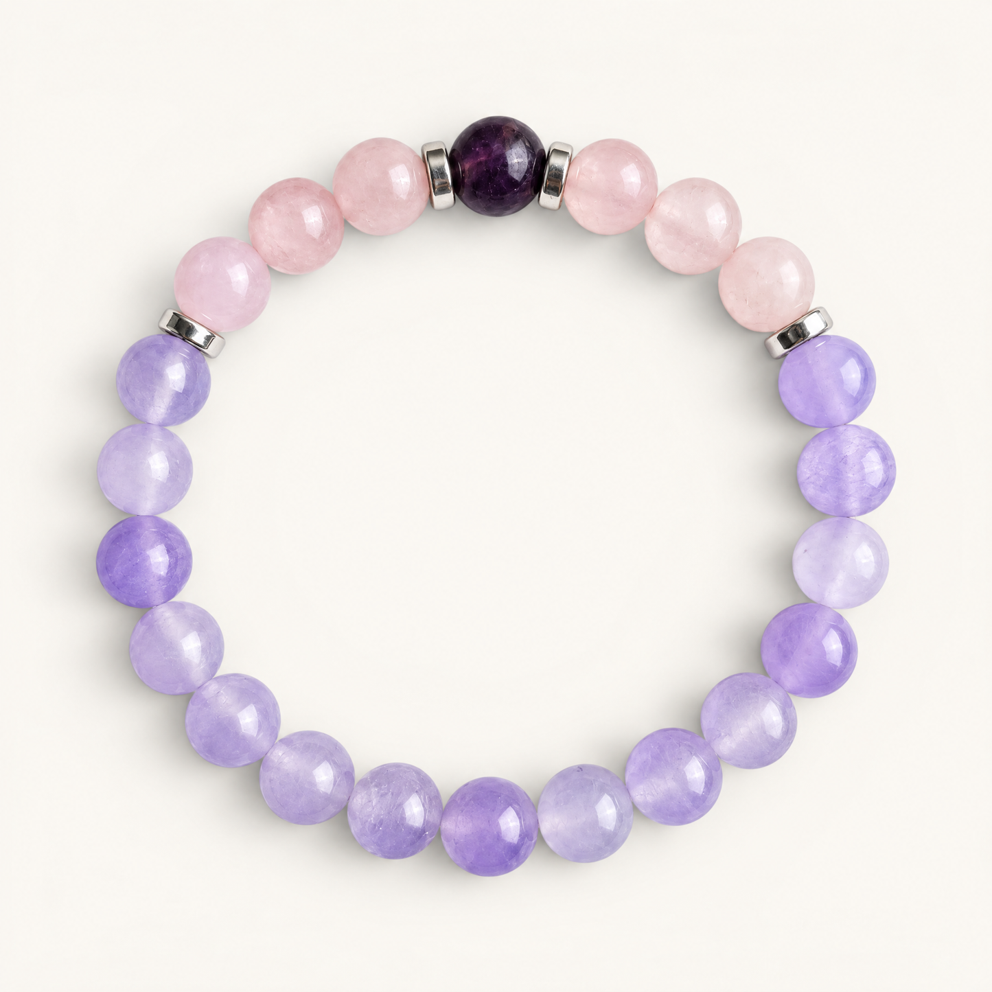 Rose Quartz & Violet Chalcedony 'Comfort' Bracelet