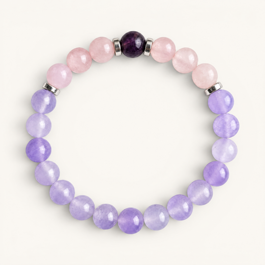 Rose Quartz & Violet Chalcedony 'Comfort' Bracelet