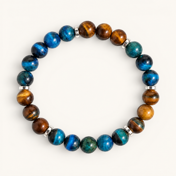 Royal Blue Tiger's Eye & Tiger's Eye 'Purpose' Bracelet