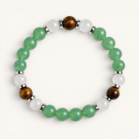 White Jade & Green Aventurine 'Renewal' Bracelet