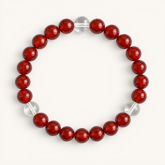 Clear Quartz & Red Agate 'Vitality' Bracelet