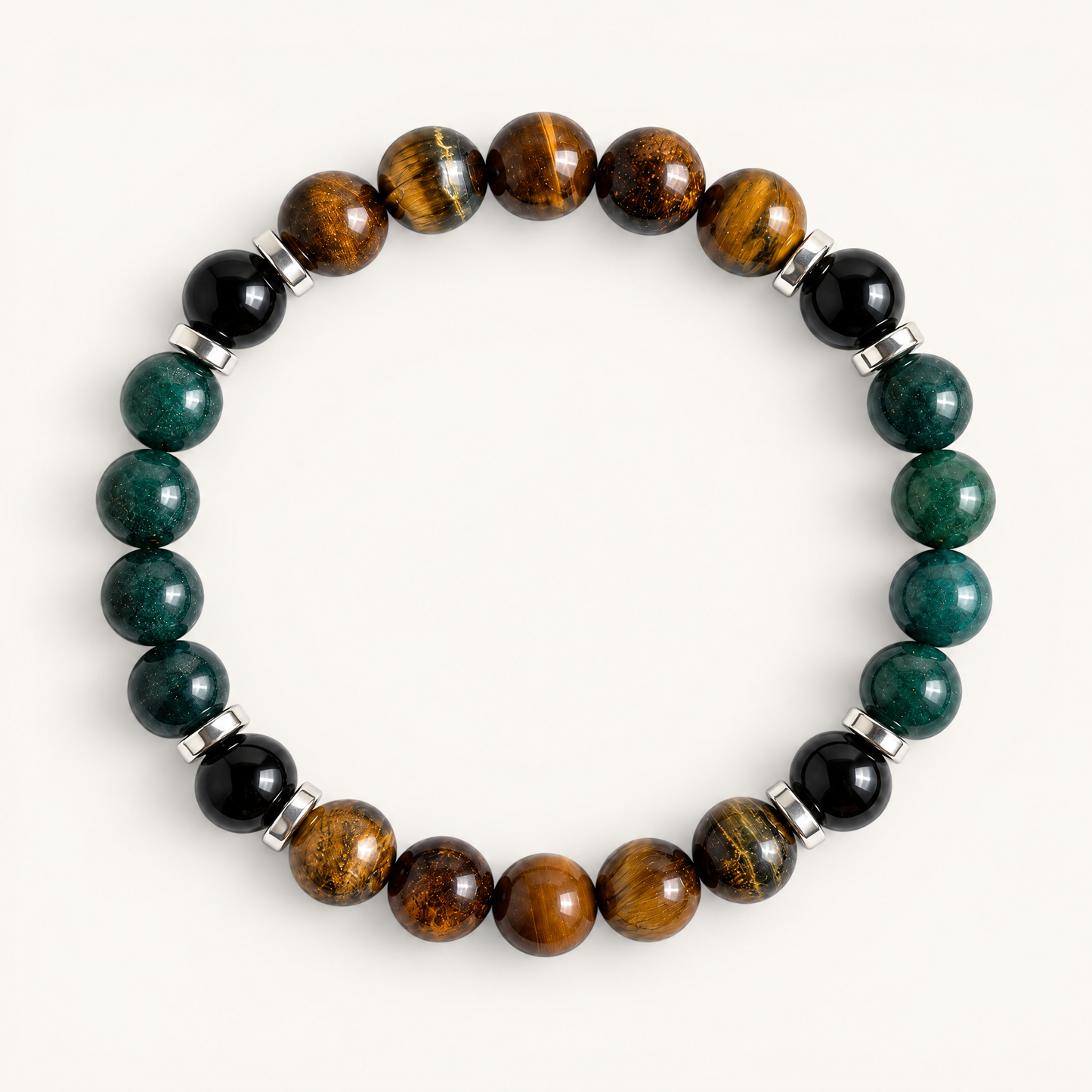 Tiger's Eye & Moss Agate 'Rooted Power' Bracelet