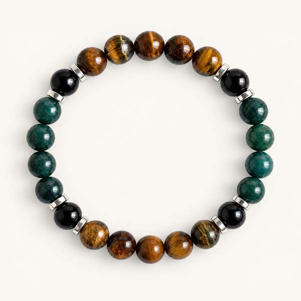 Tiger's Eye & Moss Agate 'Rooted Power' Bracelet