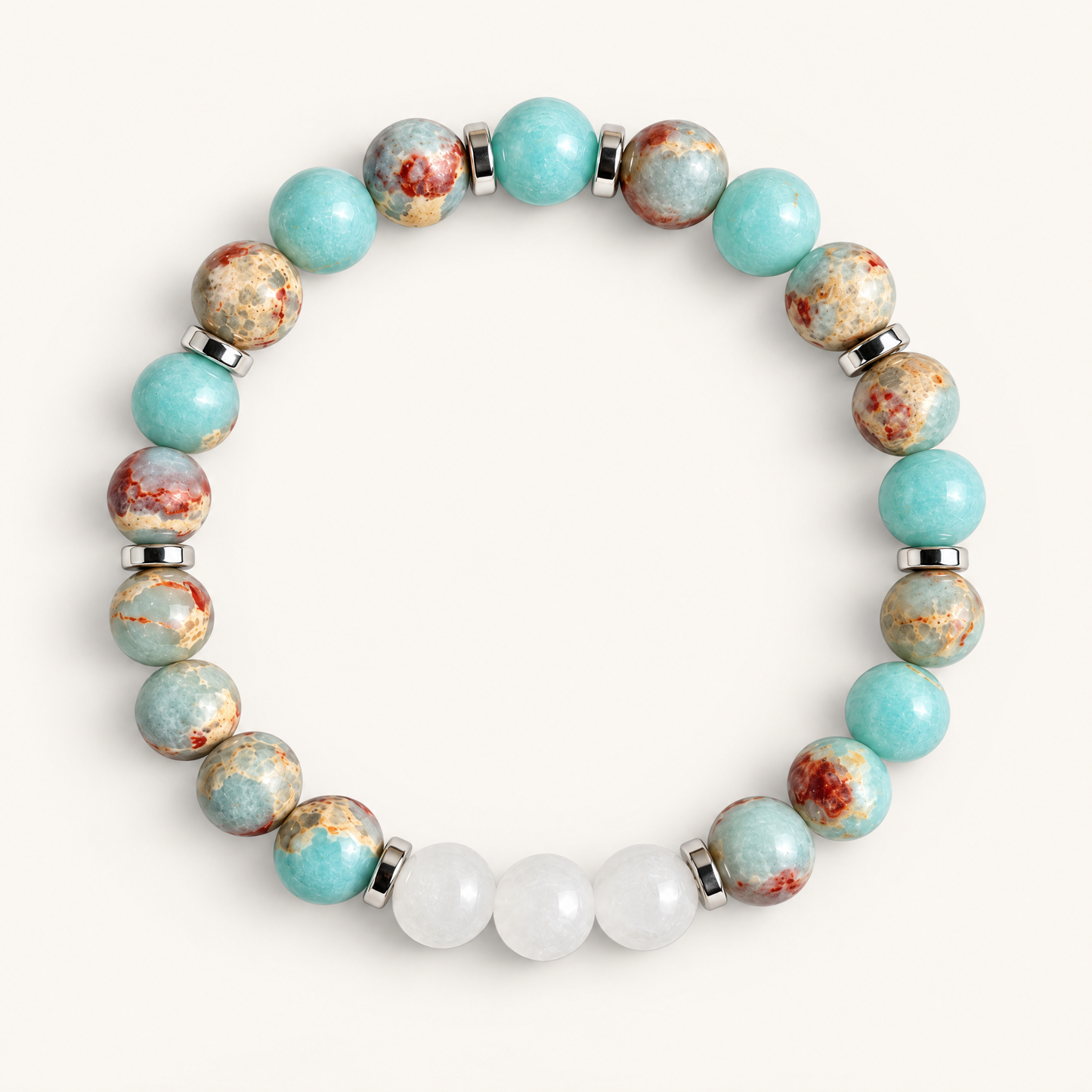 Aqua Terra Jasper & White Jade 'Composure' Bracelet