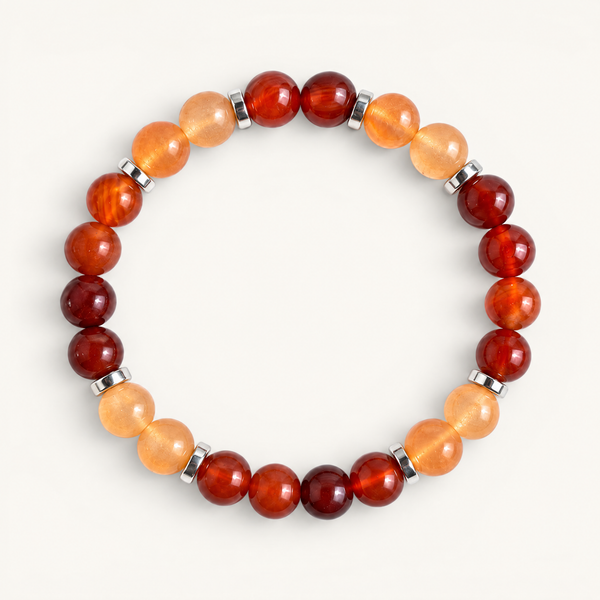 Red Agate & Orange Chalcedony 'Inner Fire' Bracelet