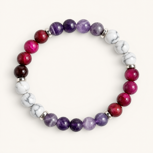 Howlite & Amethyst 'Deep Calm' Bracelet