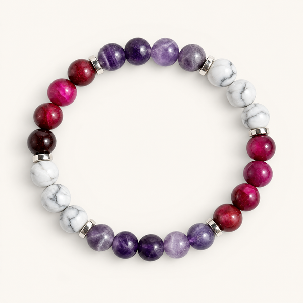 Howlite & Amethyst 'Deep Calm' Bracelet