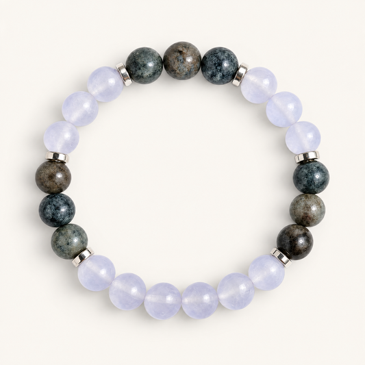 Yooperlite & Violet Chalcedony 'Evening Ease' Bracelet