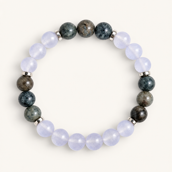 Yooperlite & Violet Chalcedony 'Evening Ease' Bracelet