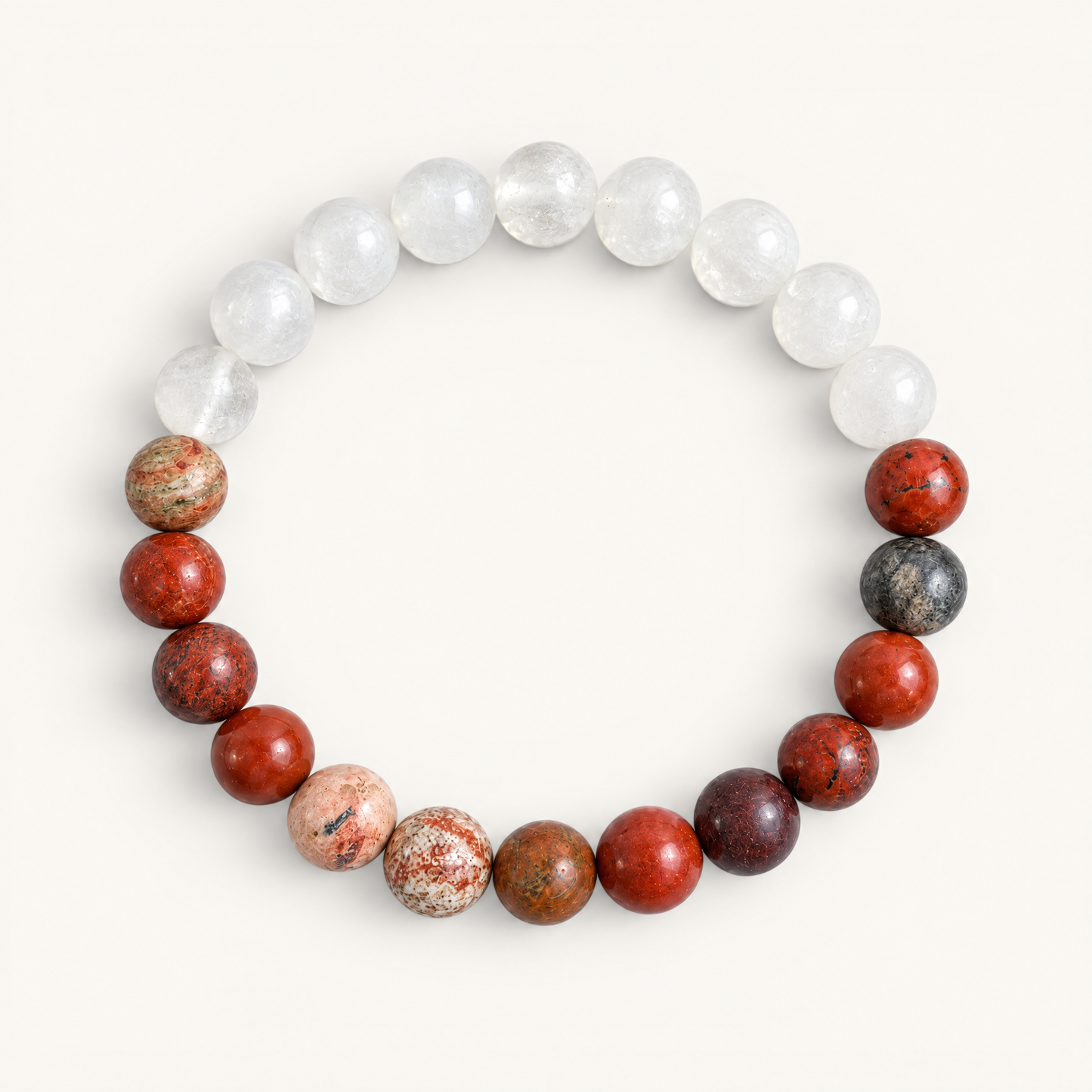 Red Jasper & White Jade 'Gentle Power' Bracelet