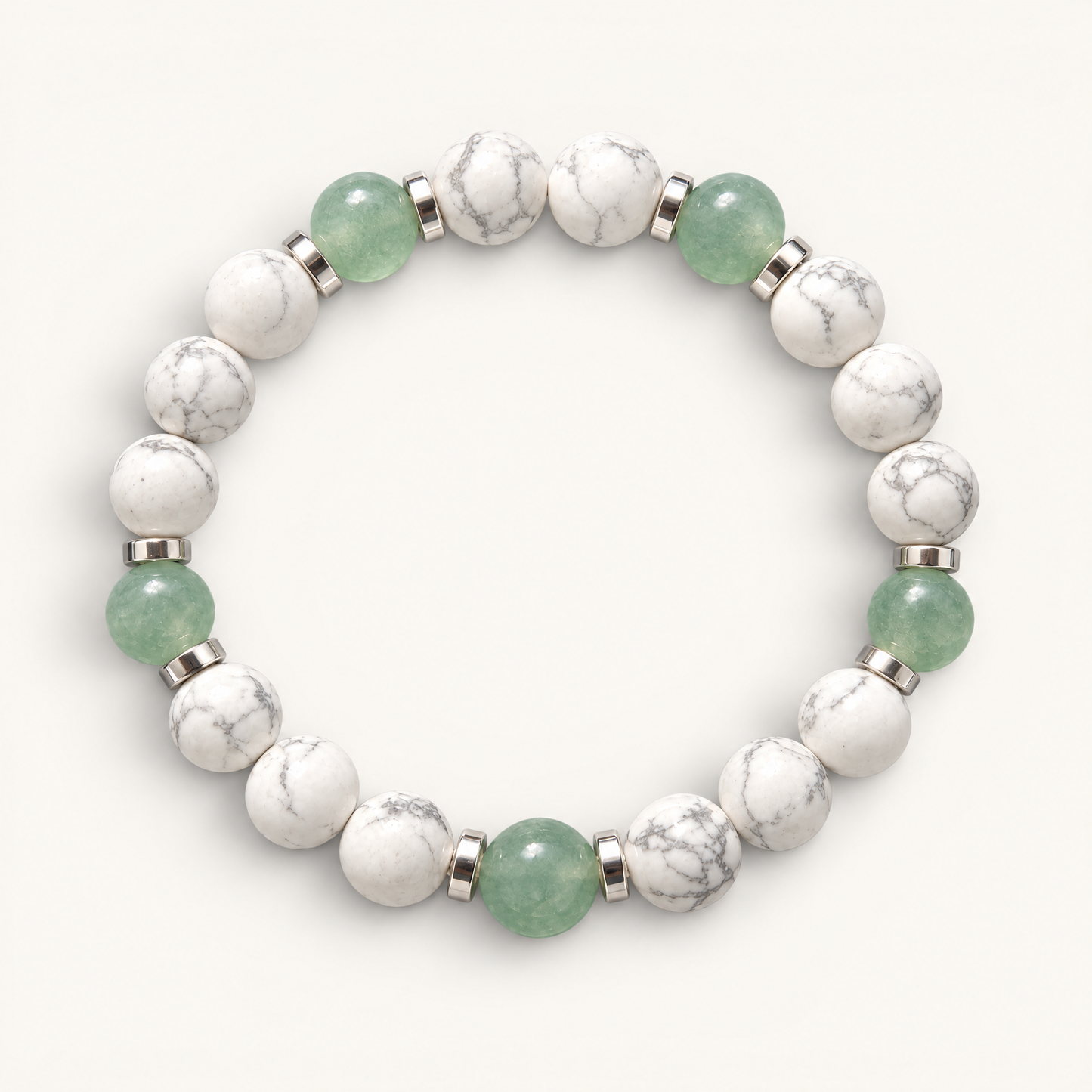 Howlite & Green Aventurine 'Easy Balance' Bracelet