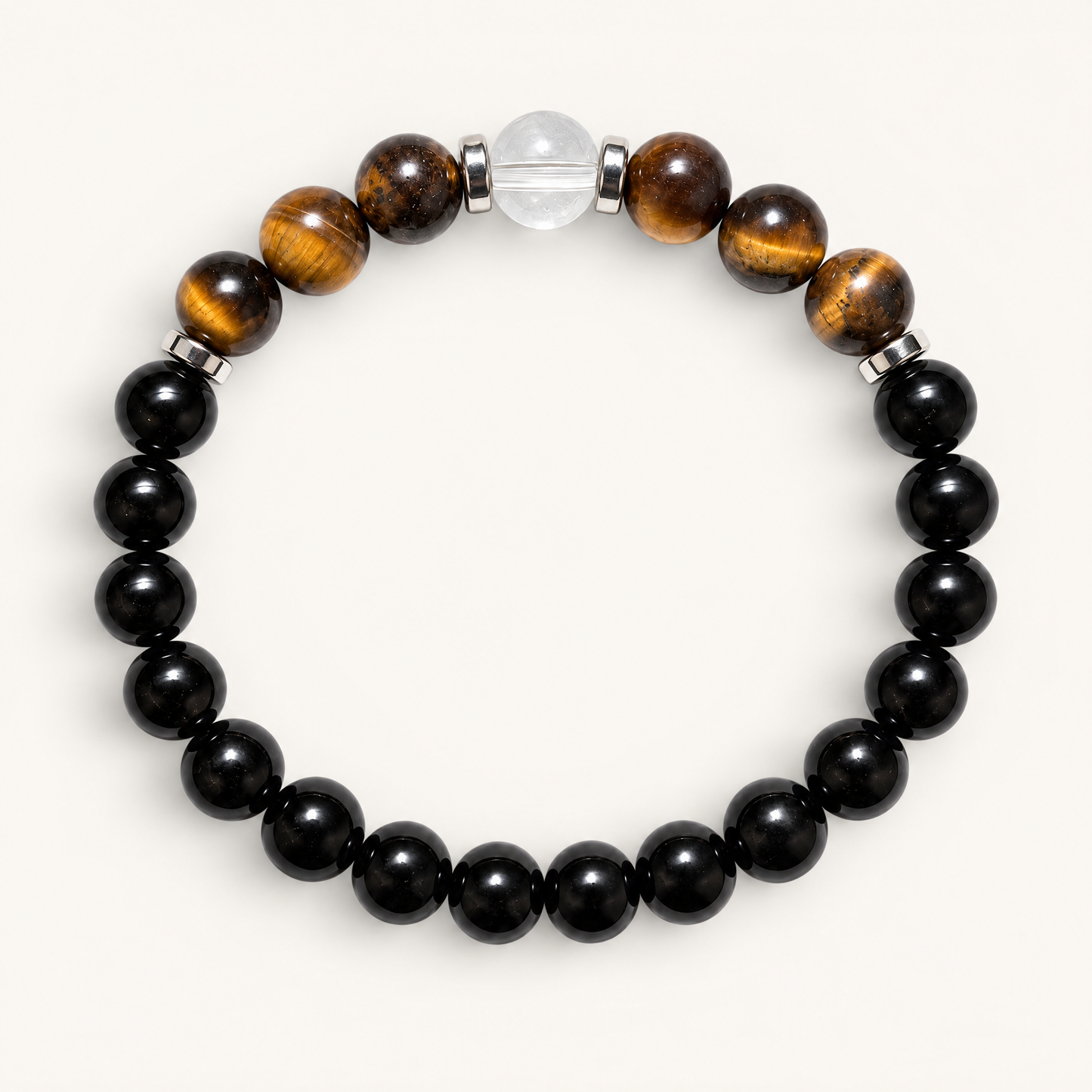 Clear Quartz & Tiger's Eye 'Resolve' Bracelet