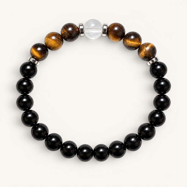 Clear Quartz & Tiger's Eye 'Resolve' Bracelet