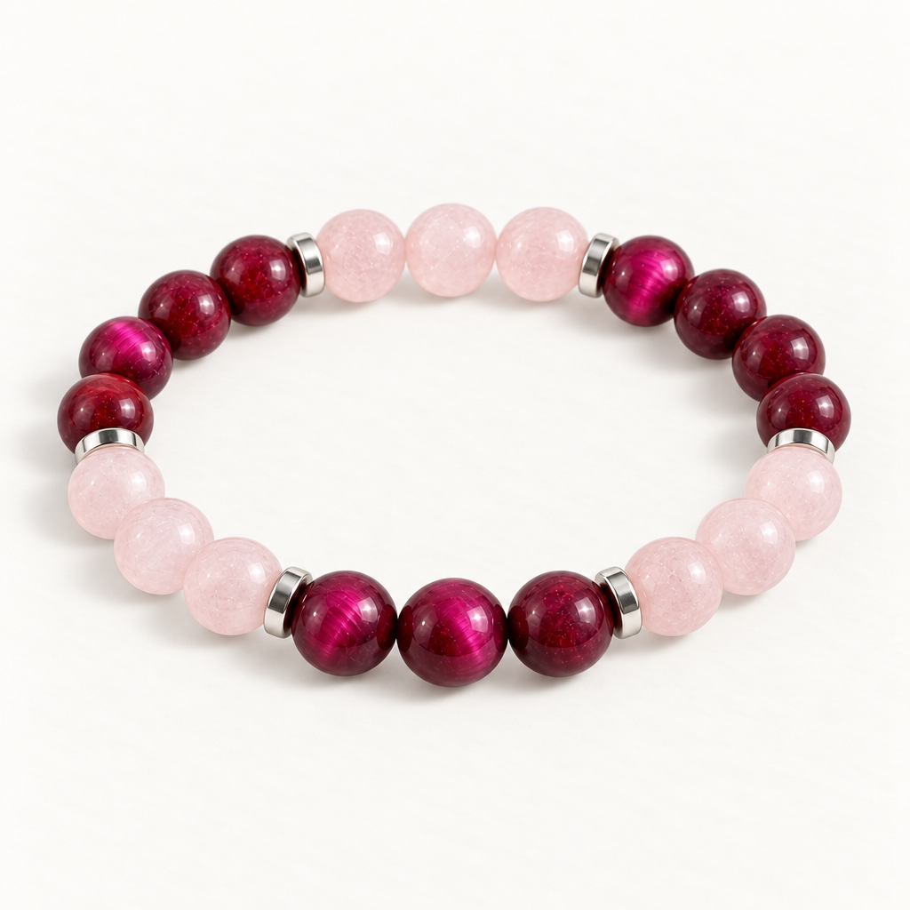 Pink Tiger's Eye & Rose Quartz 'Compassion' Bracelet