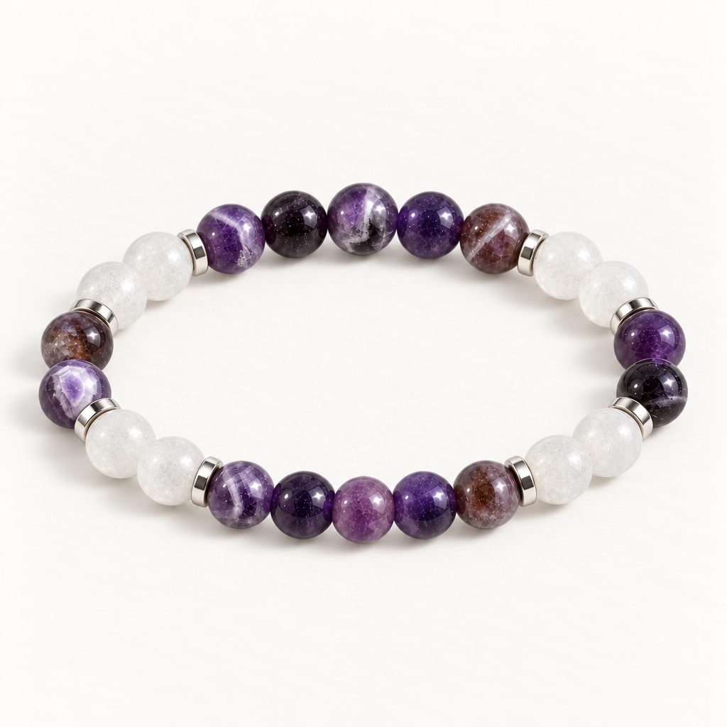 Amethyst & White Jade 'Grace' Bracelet