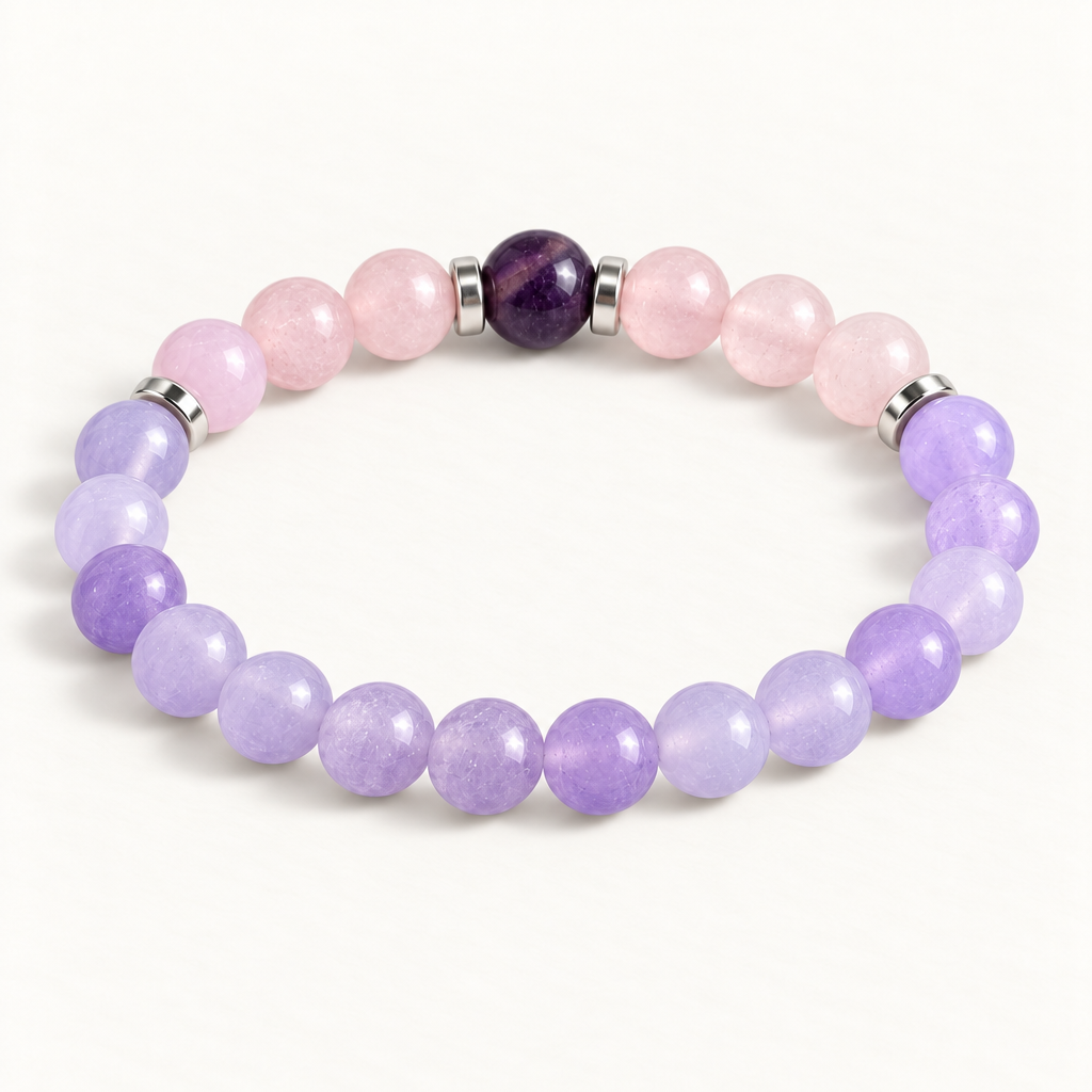 Rose Quartz & Violet Chalcedony 'Comfort' Bracelet