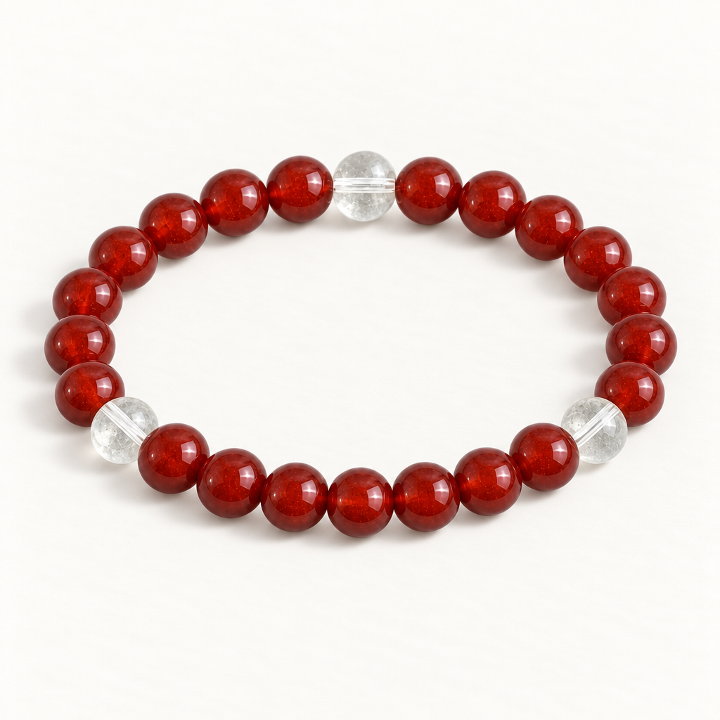 Clear Quartz & Red Agate 'Vitality' Bracelet