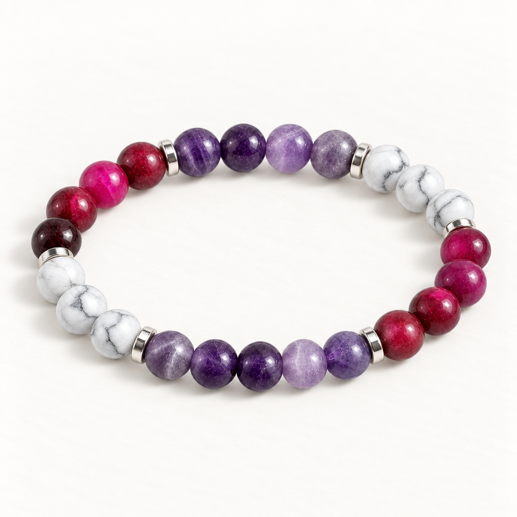 Howlite & Amethyst 'Deep Calm' Bracelet