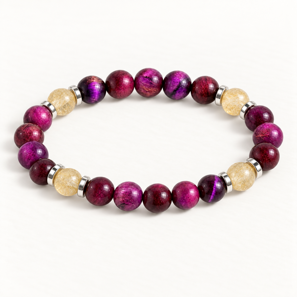 Purple Tiger's Eye & Citrine 'Focused Power' Bracelet
