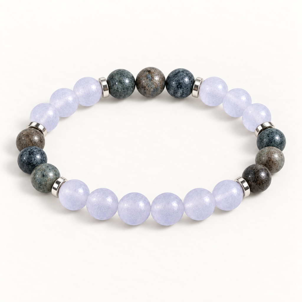 Yooperlite & Violet Chalcedony 'Evening Ease' Bracelet
