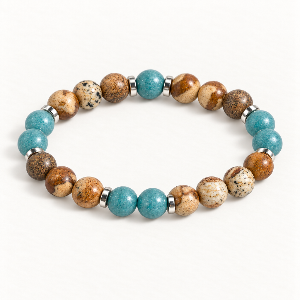 Apatite & Picture Jasper 'Vision' Bracelet