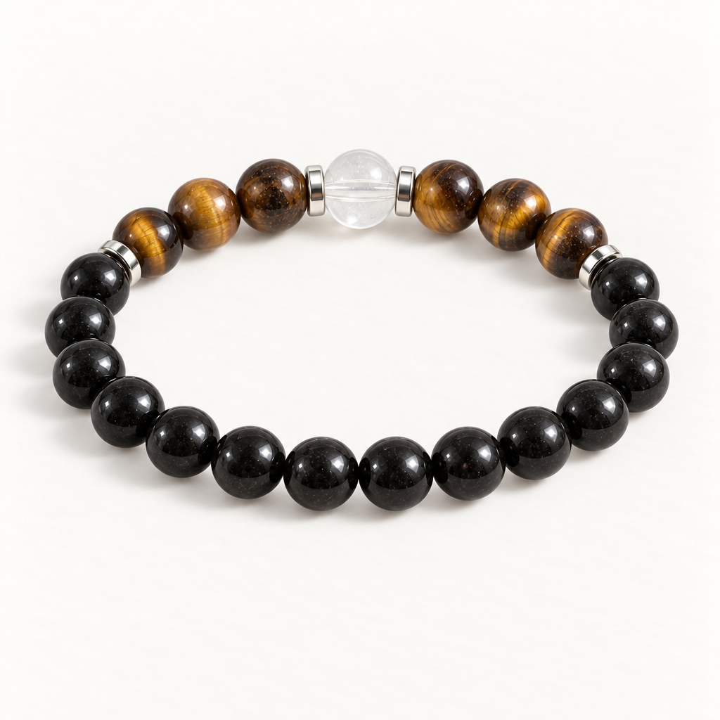 Clear Quartz & Tiger's Eye 'Resolve' Bracelet