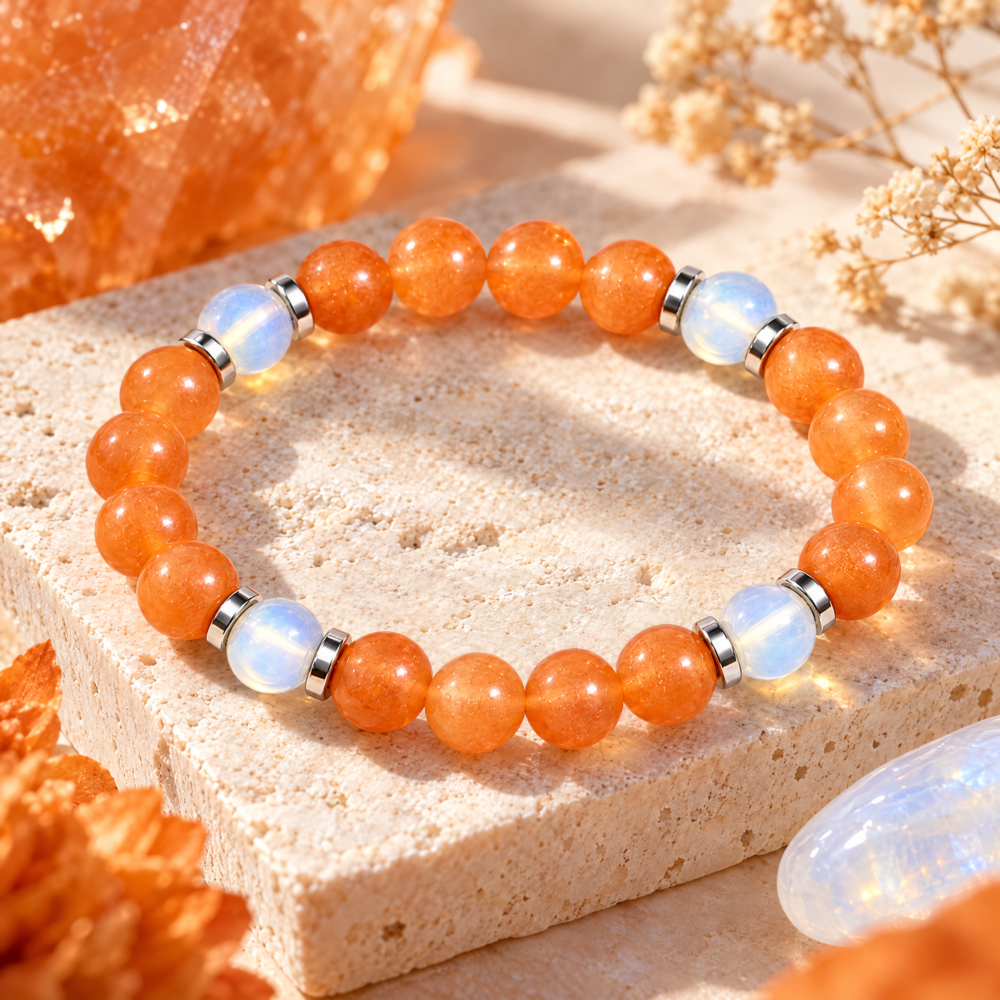 Opalite & Orange Chalcedony 'Inspiration' Bracelet
