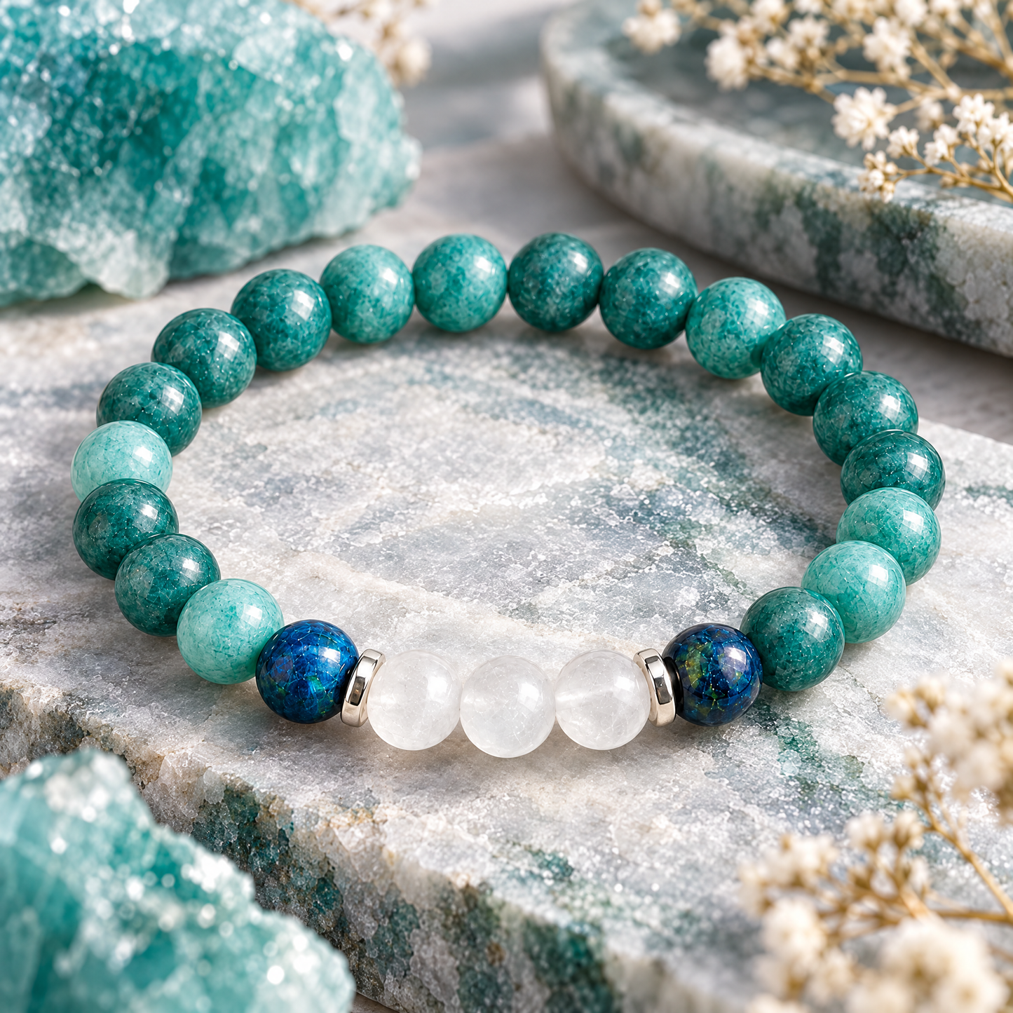 Apatite & White Jade 'Clear Mind' Bracelet