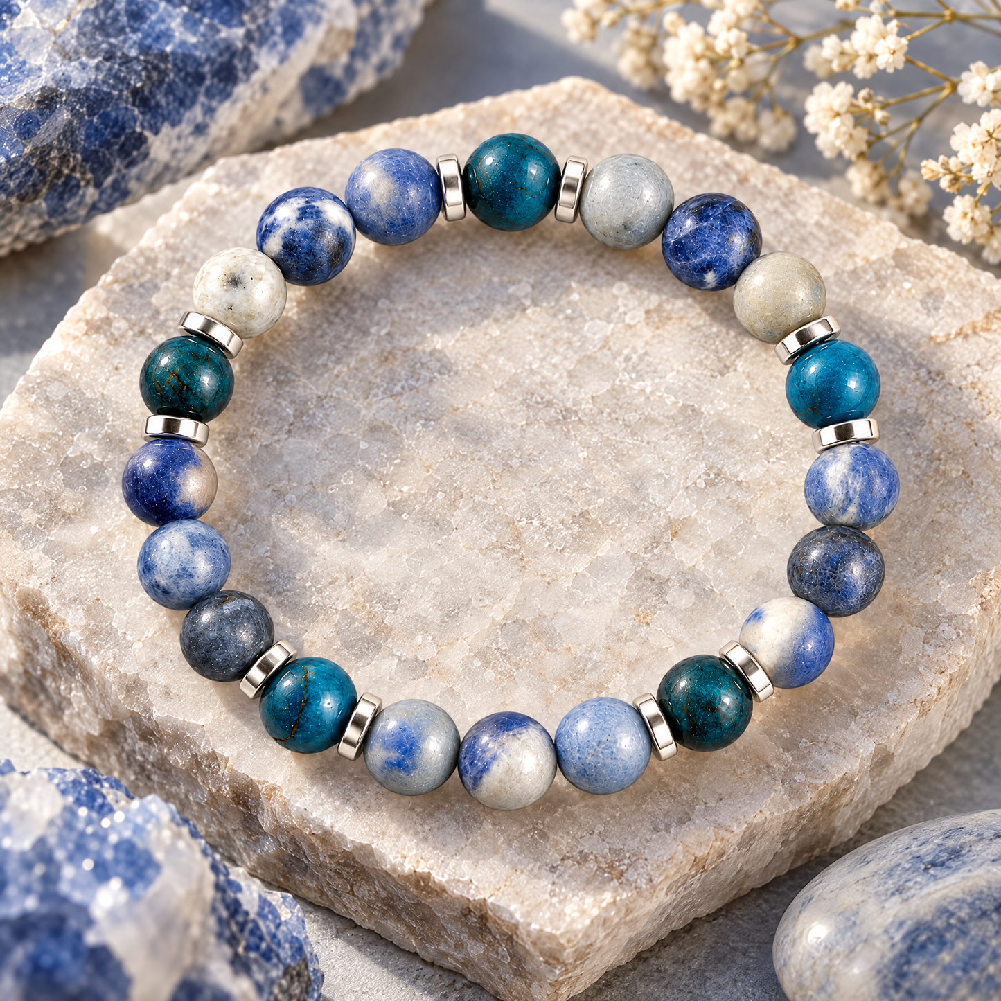 Sodalite & Royal Blue Tiger's Eye 'Deep Focus' Bracelet