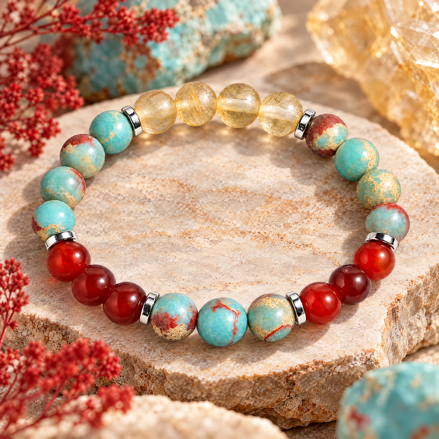 Citrine & Red Agate 'Motivation' Bracelet