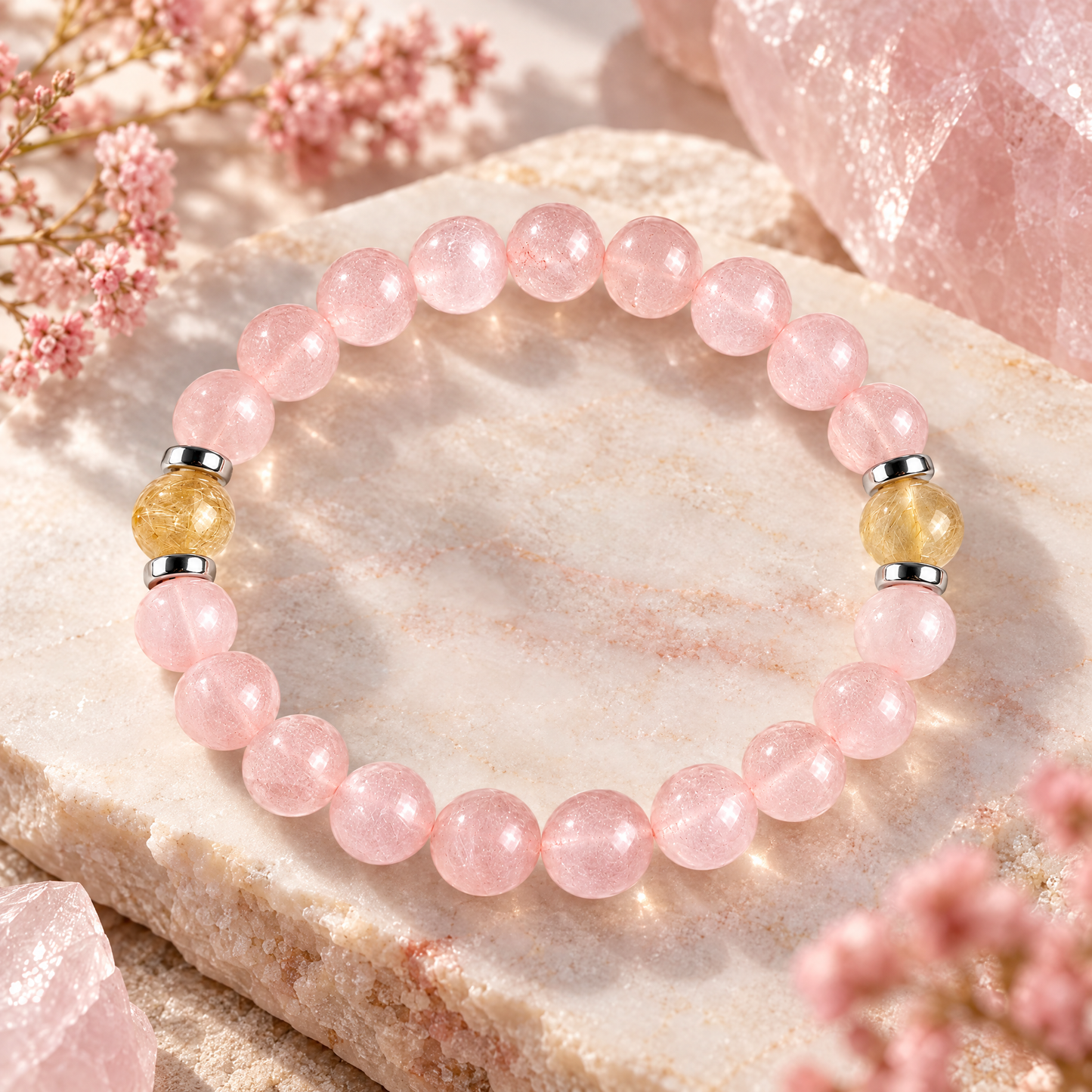 Rose Quartz & Citrine 'Heartshine' Bracelet