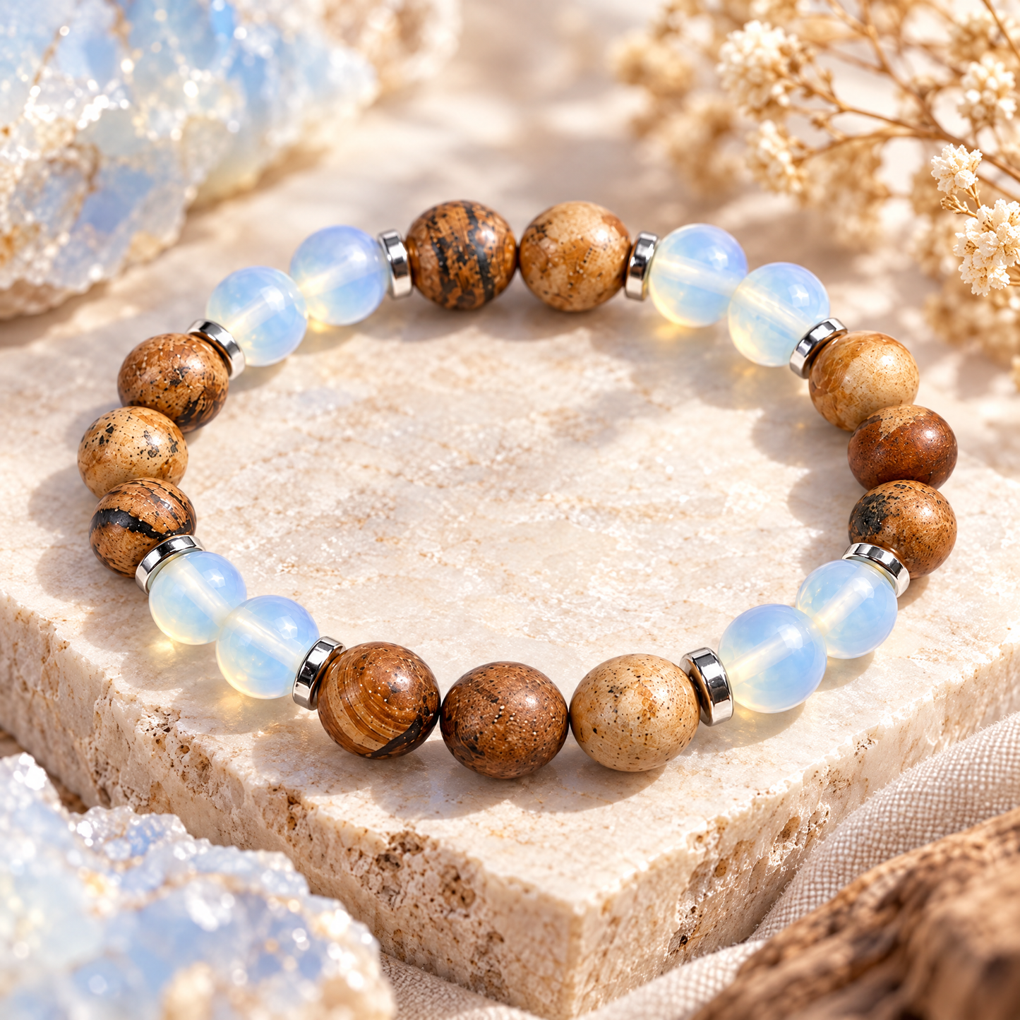 Opalite & Picture Jasper 'Calm Focus' Bracelet