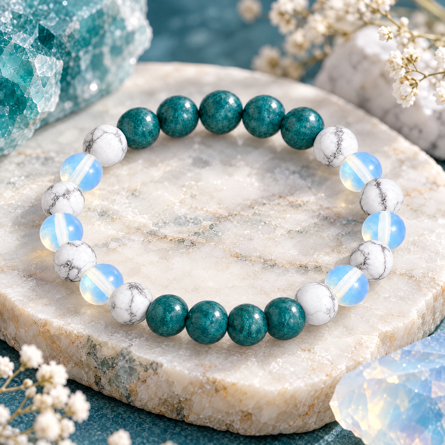 Howlite & Apatite 'Quiet Mind' Bracelet