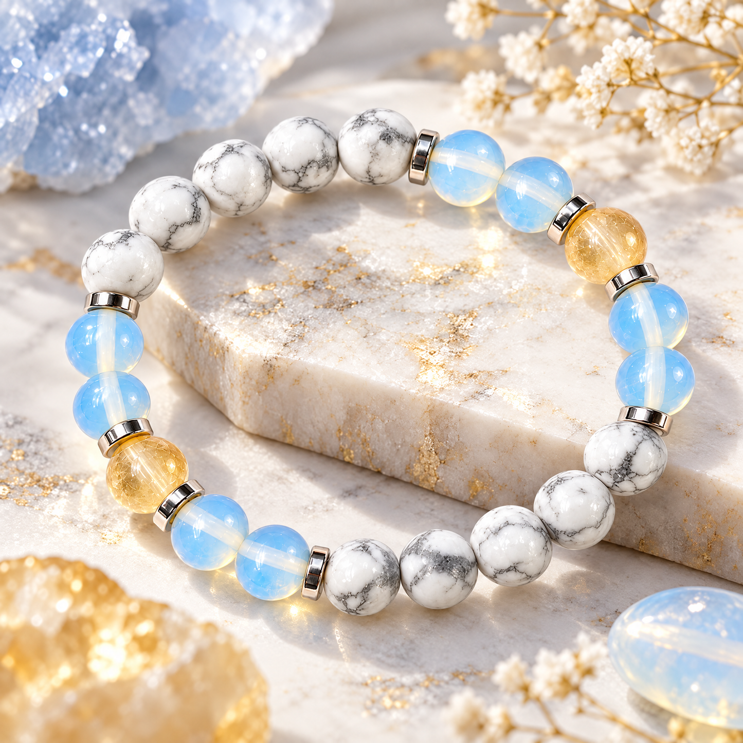 Howlite & Citrine 'Bright Clarity' Bracelet