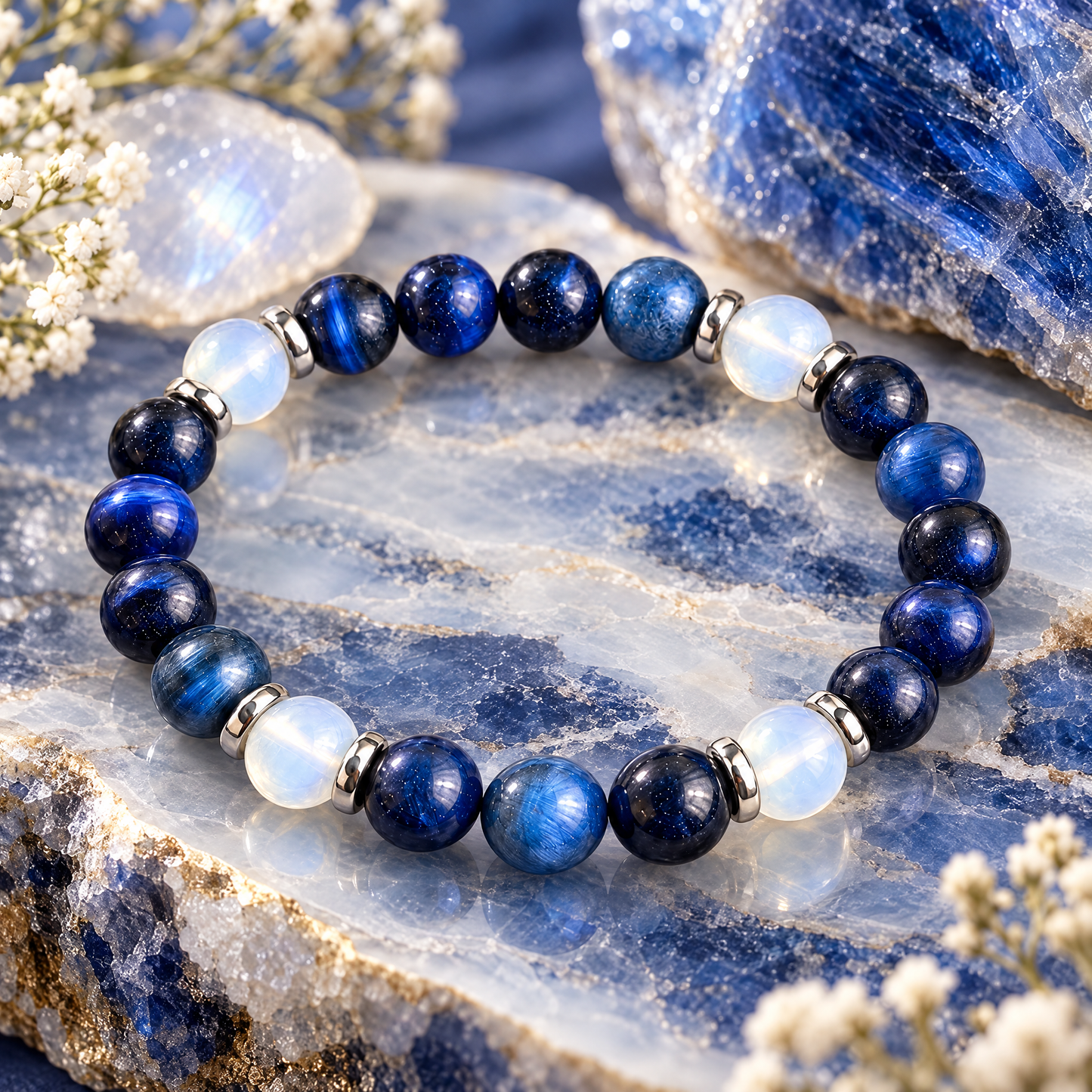 Blue Tiger's Eye & Opalite 'Poise' Bracelet