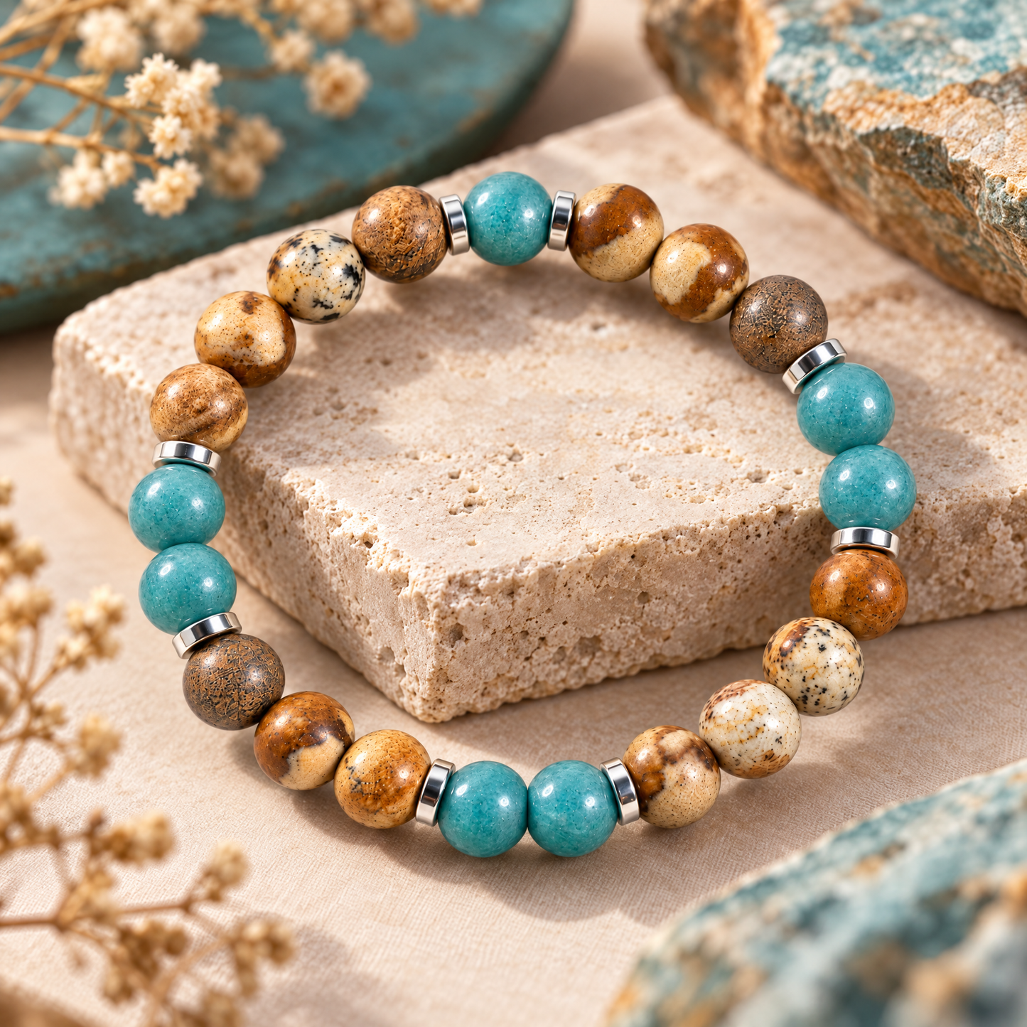 Apatite & Picture Jasper 'Vision' Bracelet