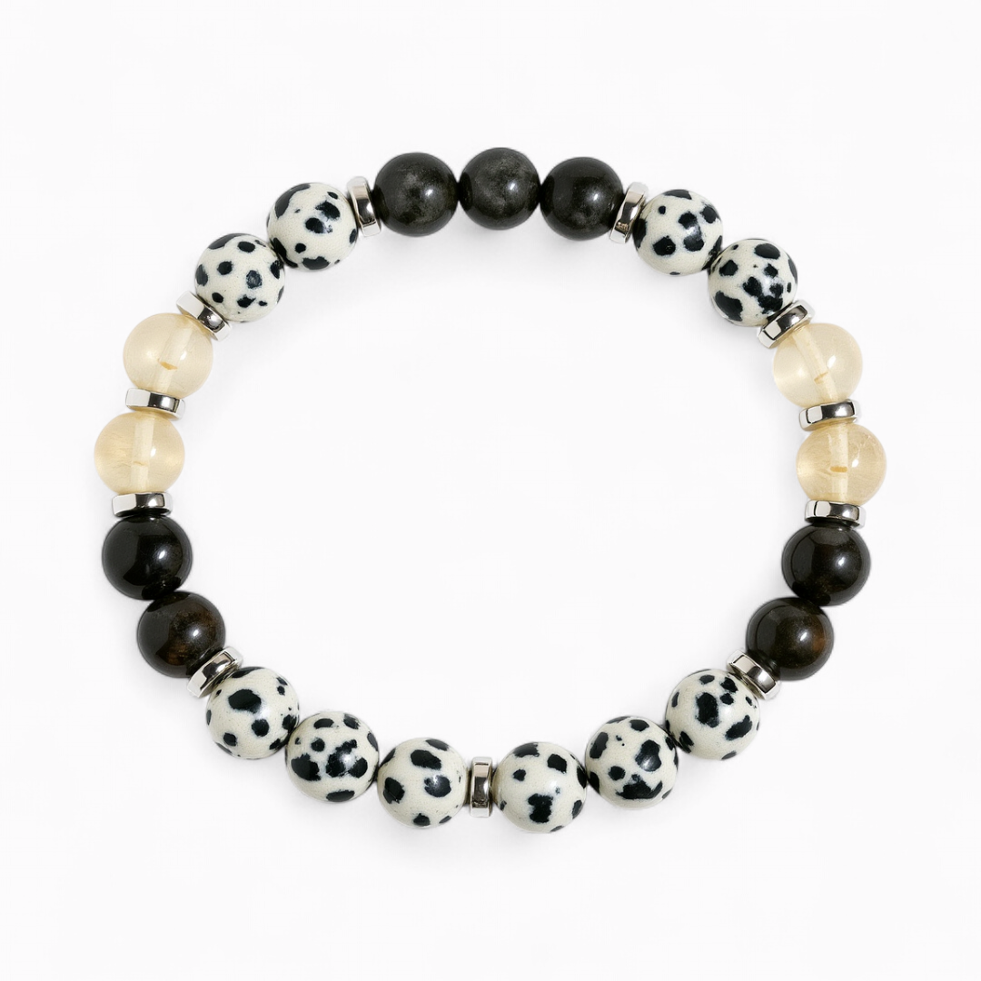 Citrine & Dalmatian Jasper 'Upbeat Focus' Bracelet