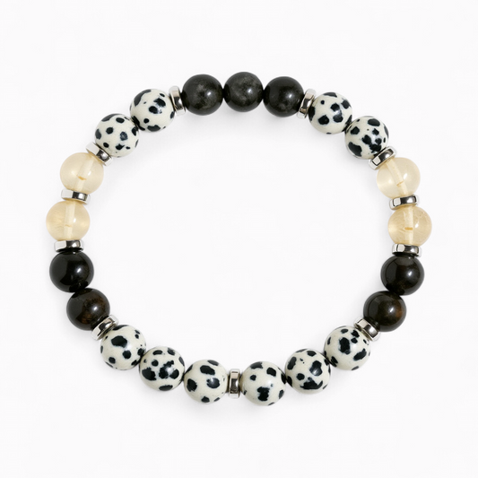 Citrine & Dalmatian Jasper 'Upbeat Focus' Bracelet