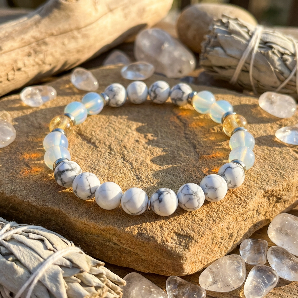 Howlite & Citrine 'Bright Clarity' Bracelet